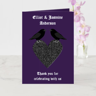 Gothic Ravens en Black Heart Custom Folie Wenskaart