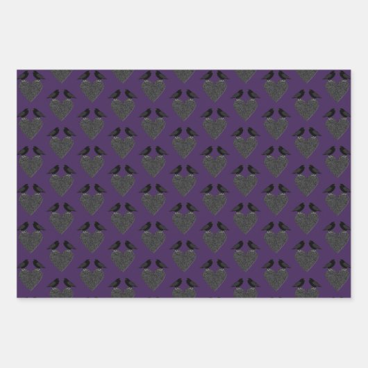 Gothic Ravens en Black Heart Custom Inpakpapier Vel (Voorkant)