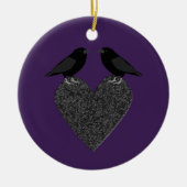 Gothic Ravens en Black Heart Custom Keramisch Ornament (Voorkant)