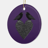Gothic Ravens en Black Heart Custom Keramisch Ornament (Links)