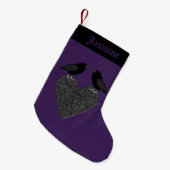 Gothic Ravens en Black Heart Custom Kleine Kerstsok (Voorkant (Hangend))
