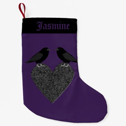 Gothic Ravens en Black Heart Custom Kleine Kerstsok (Voorkant)