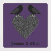 Gothic Ravens en Black Heart Custom Labels (Design 2)