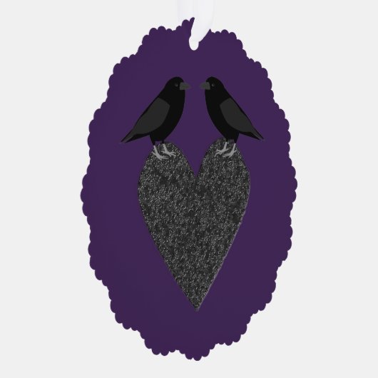 Gothic Ravens en Black Heart Custom Ornament Kaart (Rechts)