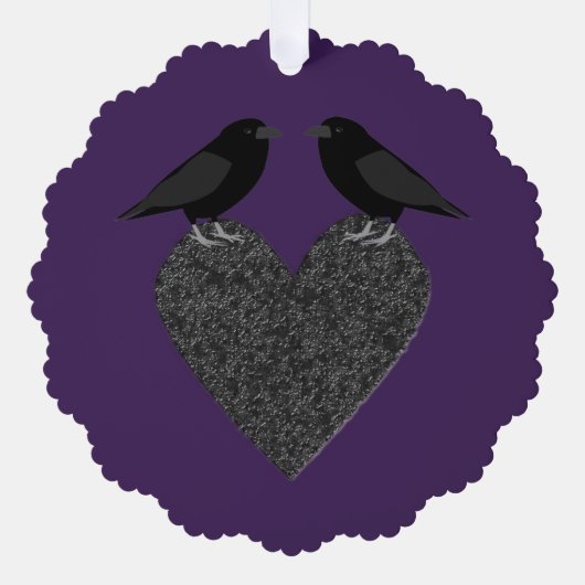 Gothic Ravens en Black Heart Custom Ornament Kaart (Voorkant)
