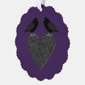 Gothic Ravens en Black Heart Custom Ornament Kaart (Links)