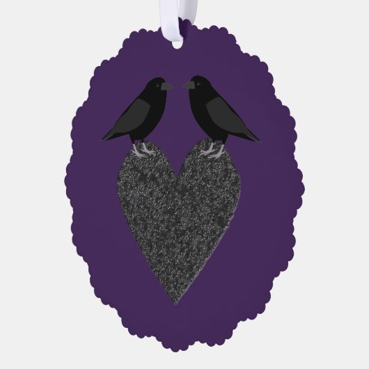 Gothic Ravens en Black Heart Custom Ornament Kaart (Links)