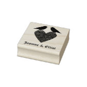 Gothic Ravens en Black Heart Custom Rubberstempel (Stempel)