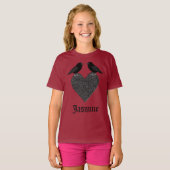 Gothic Ravens en Black Heart Custom T-shirt (Voorkant volledig)