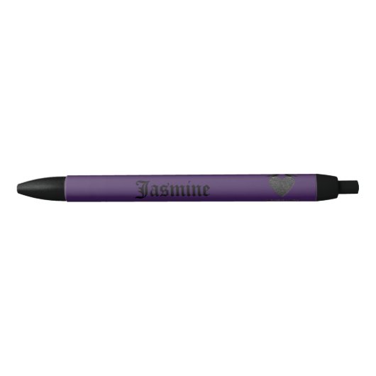 Gothic Ravens en Black Heart Custom Zwarte Inkt Pen (Voorkant)