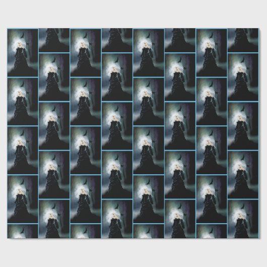 Gothic Ravens Forest Vrouw Zwart Cadeaupapier (Vlak)