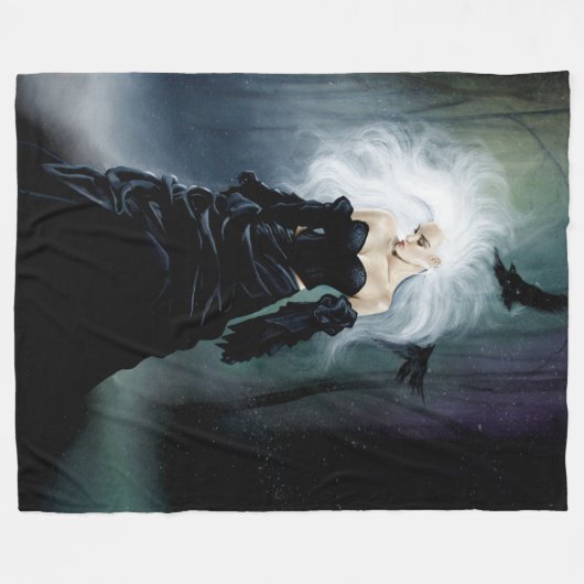 Gothic Ravens Forest Vrouw Zwart Fleece Deken (Voorkant (Horizontaal))