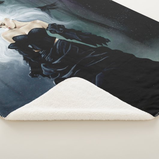 Gothic Ravens Forest Vrouw Zwart Sherpa Deken (3/4)