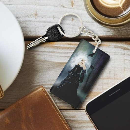 Gothic Ravens Forest Vrouw Zwart Sleutelhanger