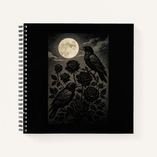 Gothic Ravens & Moon Halloween Notitieboek (Voorkant)