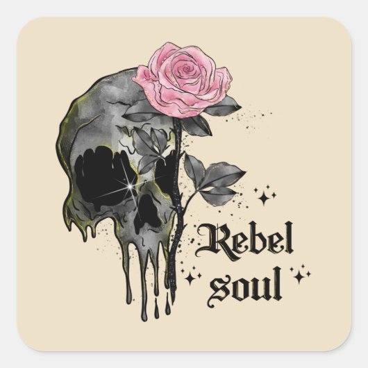 Gothic | Rebel Soul Vierkante Sticker (Voorkant)