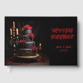 Gothic Red and Black Wedding Cake and Candles Gastenboek (Voorkant)