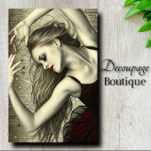 Gothic Red Ballerina Dancer Decoupage Tissuepapier