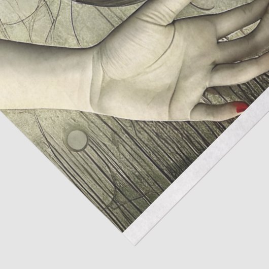 Gothic Red Ballerina Dancer Decoupage Tissuepapier (Detail)