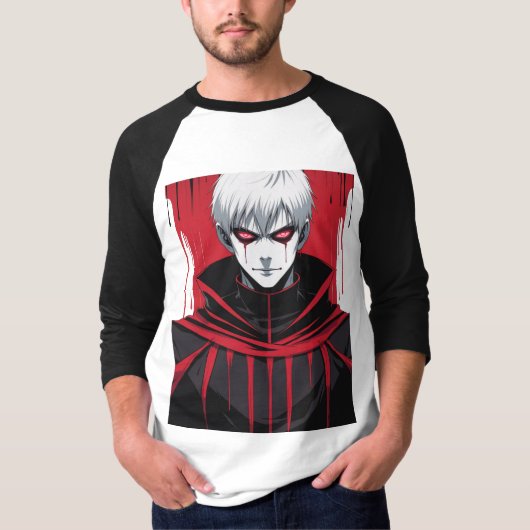 Gothic Red Black Anime T-shirt (Voorkant)