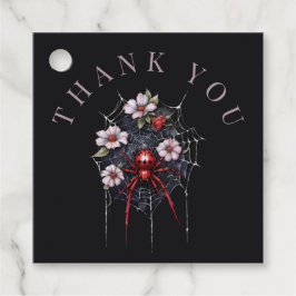 Gothic Red & Black Bloemen Spiderweb Dank u Bedankjes Labels