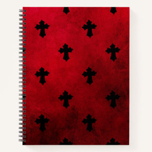 Gothic Red & Black Crosses Notitieboek