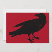 Gothic Red Black Crow Raven Volwassen Halloween Pa Kaart (Achterkant)