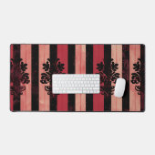 Gothic Red & Black Damask Desk Mat (Keyboard & Muis)