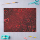Gothic Red Black Hearts Background Decoupage Tissuepapier (Craft)
