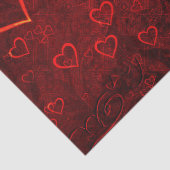 Gothic Red Black Hearts Background Decoupage Tissuepapier (Detail)
