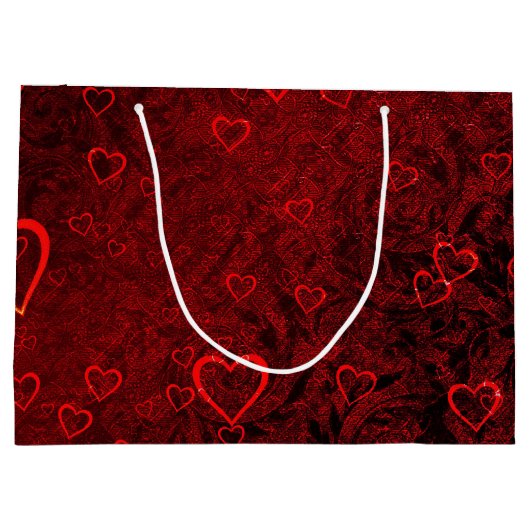 Gothic Red Black Hearts Groot Cadeauzakje (Achterkant)