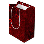 Gothic Red Black Hearts Medium Cadeauzakje (Achterkant Gekanteld)