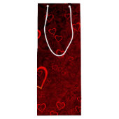 Gothic Red Black Hearts Wijn Cadeautas (Achterkant)