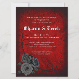Gothic Red Black Rozen - Uitnodiging tot virtueel