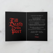 Gothic Red & Black Wedding Vow Letter - Haar Gelof Kaart (Binnen)