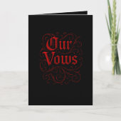 Gothic Red & Black Wedding Vow Letter – onze gelof Kaart (Voorkant)