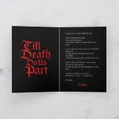 Gothic Red & Black Wedding Vow Letter – onze gelof Kaart (Binnen)