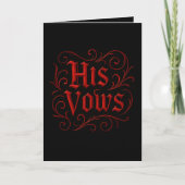 Gothic Red & Black Wedding Vow Letter - zijn gelof Kaart (Voorkant)