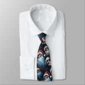 Gothic Red Blue thema Santa Skulls Mannen Stropdas (Gebonden)