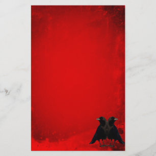 Gothic Red Crows Briefpapier