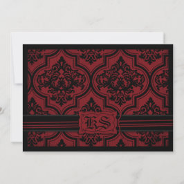 Gothic Red Damask Grunge Vrijgezellenfeest Kaart