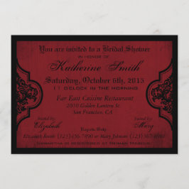 Gothic Red Damask Grunge Vrijgezellenfeest Kaart