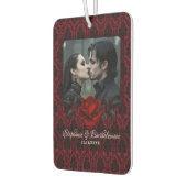 Gothic Red Damask Rose Personalized Luchtverfrisser (Links)