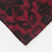 Gothic Red Damask Rose Wedding Fleece Deken (Hoek)