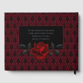 Gothic Red Damask Rose Wedding Gastenboek (Achterkant)