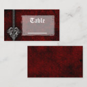 Gothic Red Damask Silver Heart Reception Table Kaa Plaatskaartje (Voorkant / Achterkant)