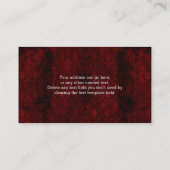 Gothic Red Damask Silver Heart Visitekaartje (Achterkant)