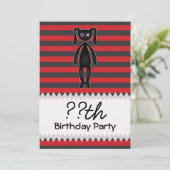Gothic Red en Black Bunny Birthday Kaart (Staand voorkant)