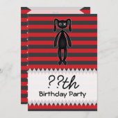 Gothic Red en Black Bunny Birthday Kaart (Voorkant / Achterkant)