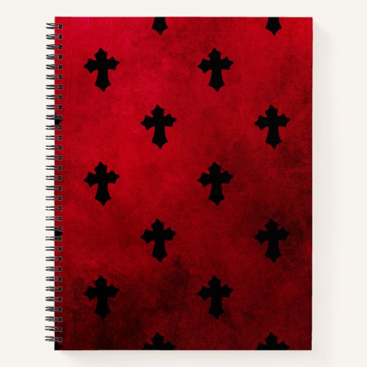 Gothic Red en Black Crosses Notitieboek (Voorkant)